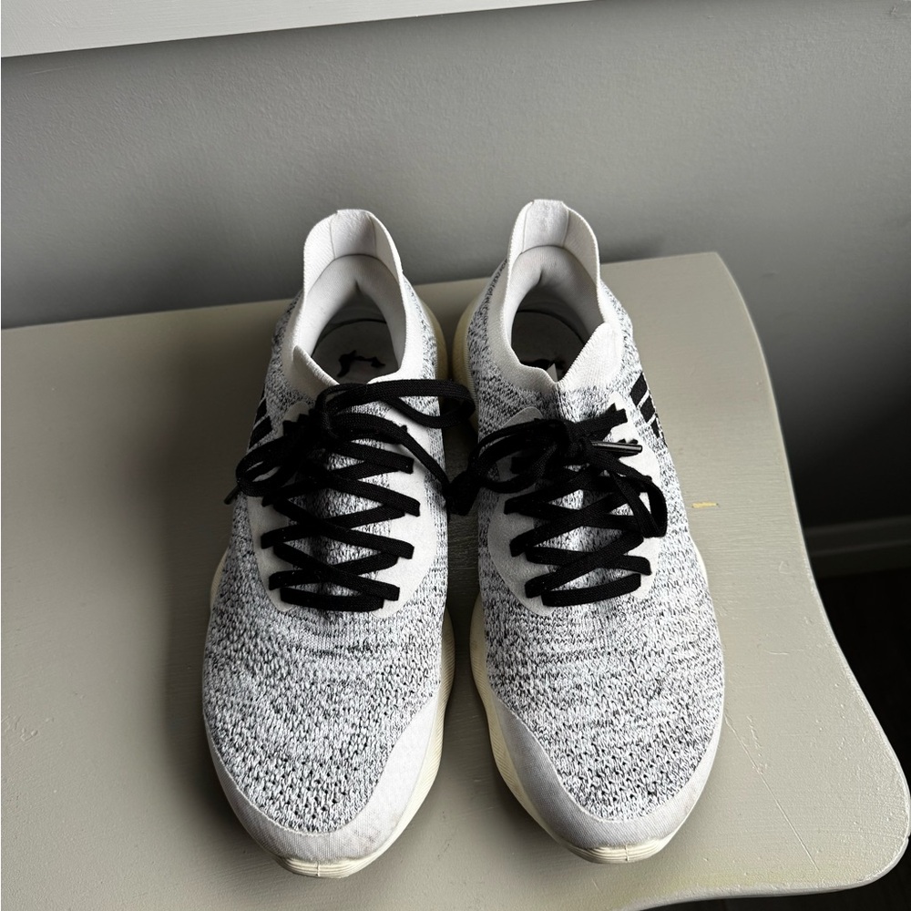 Adidas Knit White and Black Running Shoes